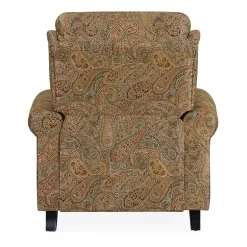 ProLounger Anna Traditional Roll-Arm Push Back Recliner in Multi-Burgundy Paisley with Nailheads