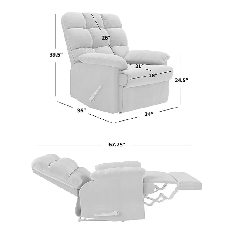 ProLounger Barbera Wall Hugger Biscuit Tufted Recliner in Stain-Resistant Microfiber