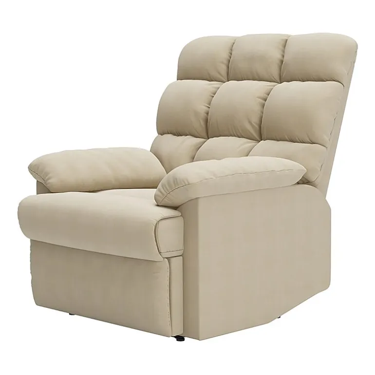 ProLounger Barbera Wall Hugger Biscuit Tufted Recliner in Stain-Resistant Microfiber