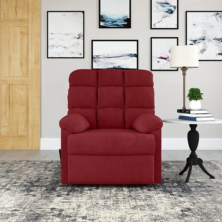 ProLounger Barbera Wall Hugger Biscuit Tufted Recliner in Stain-Resistant Microfiber