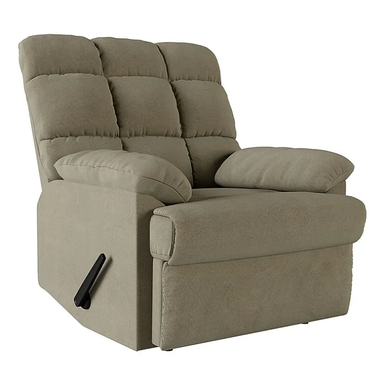 ProLounger Barbera Wall Hugger Biscuit Tufted Recliner in Stain-Resistant Microfiber