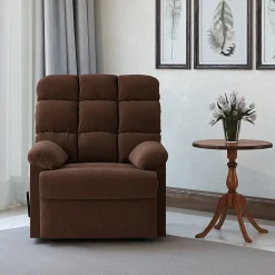 ProLounger Barbera Wall Hugger Biscuit Tufted Recliner in Stain-Resistant Microfiber