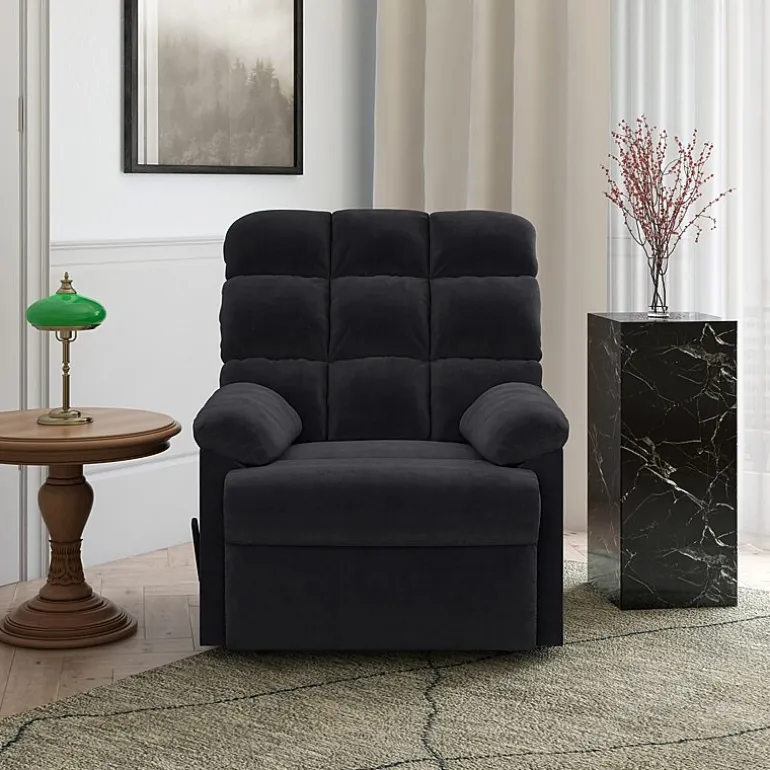 ProLounger Barbera Wall Hugger Biscuit Tufted Recliner in Stain-Resistant Microfiber