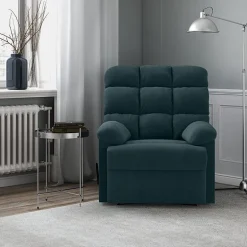 ProLounger Barbera Wall Hugger Biscuit Tufted Recliner in Stain-Resistant Microfiber