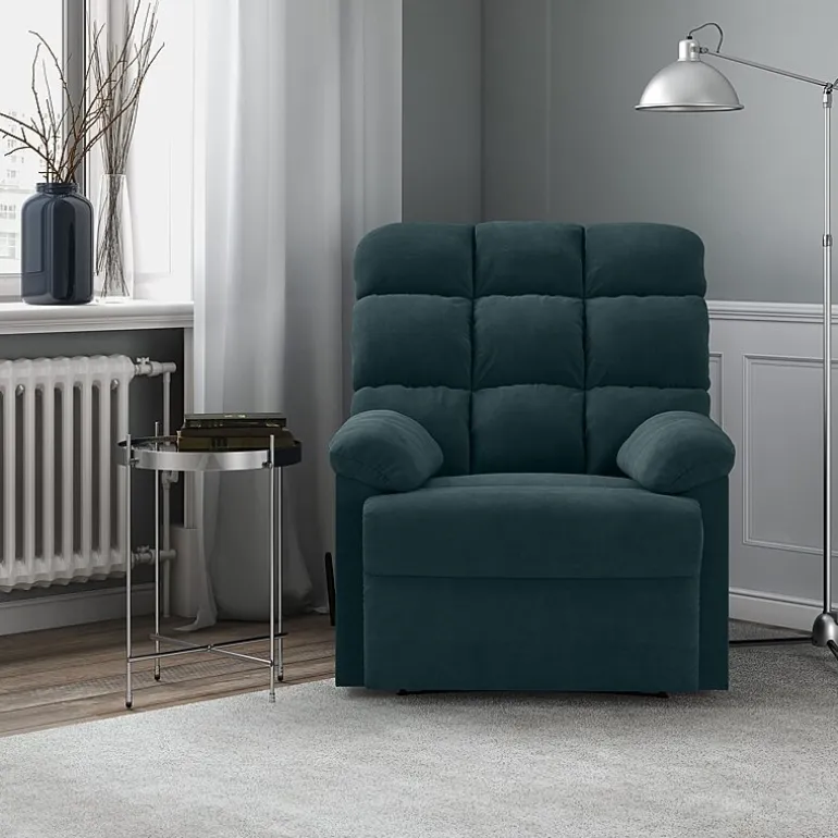 ProLounger Barbera Wall Hugger Biscuit Tufted Recliner in Stain-Resistant Microfiber