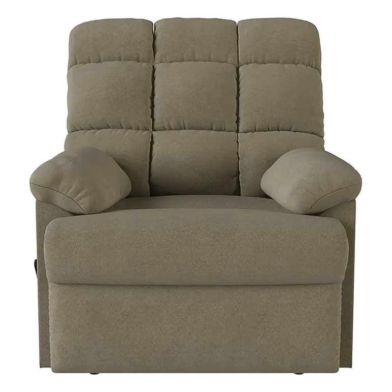 ProLounger Barbera Wall Hugger Biscuit Tufted Recliner in Stain-Resistant Microfiber