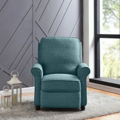 ProLounger Keaton Transitional Roll-Arm Push Back Recliner in Linen