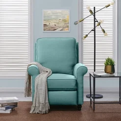 ProLounger Keaton Transitional Roll-Arm Push Back Recliner in Linen