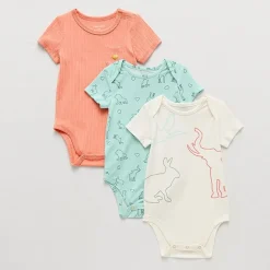 Proudly™ Baby Unisex Envelope Neck Short Sleeve Rib 3-pc. Bodysuit