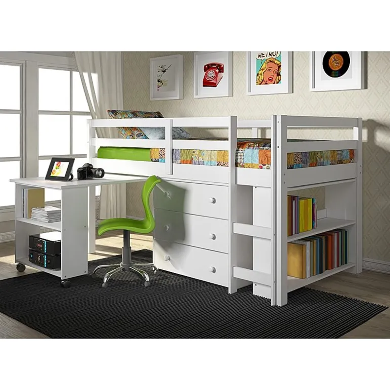 Pull Out Study Twin Low Loft Bed