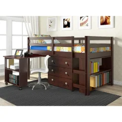 Pull Out Study Twin Low Loft Bed