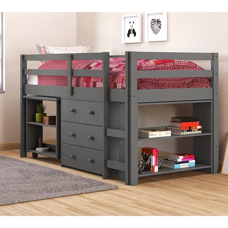 Pull Out Study Twin Low Loft Bed