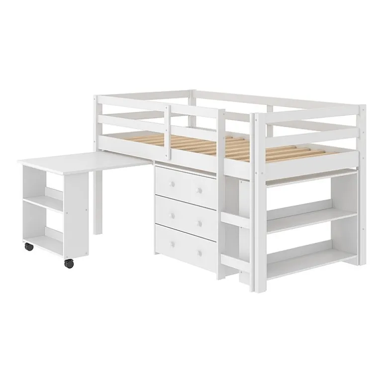 Pull Out Study Twin Low Loft Bed