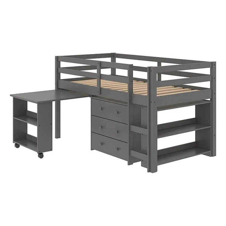 Pull Out Study Twin Low Loft Bed