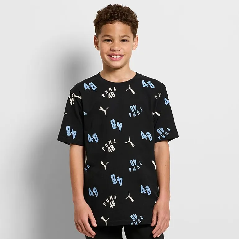 PUMA Big Kid Boys Crew Neck Short Sleeve Regular Fit Graphic T-Shirt