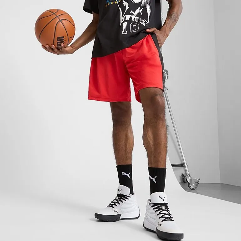PUMA Mens Moisture Wicking 10" Basketball Short