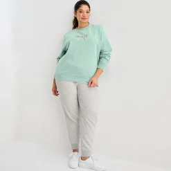 PUMA Womens Crew Neck Long Sleeve Plus Sweatshirt