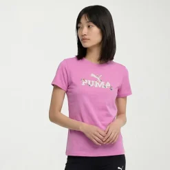PUMA Womens Crew Neck Short Sleeve Regular Fit Graphic T-Shirt