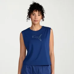 PUMA Womens Crew Neck Sleeveless Active Tank Top
