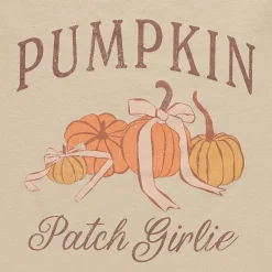 Pumpkin Patch Girlie Off The Shoulder Womens Juniors Round Neck Short Sleeve Fitted Graphic T-Shirt