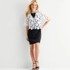 Rabbit Rabbit Rabbit Design Womens Short Sleeve Floral Shrug