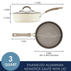 Rachael Ray Cook + Create 3-qt. Non-Stick Saute Pan