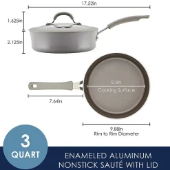 Rachael Ray Cook + Create 3-qt. Non-Stick Saute Pan