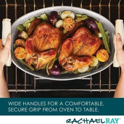 Rachael Ray Stoneware Bubble and Brown 4.5-qt. Oval Baker