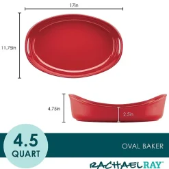 Rachael Ray Stoneware Bubble and Brown 4.5-qt. Oval Baker