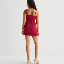 Radiante Couture Womens Juniors Straight Neck Sleeveless Bodycon Dress