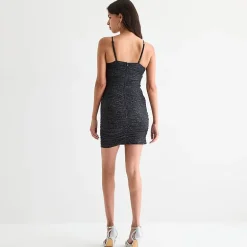 Radiante Couture Womens Juniors Square Neck Sleeveless Bodycon Dress