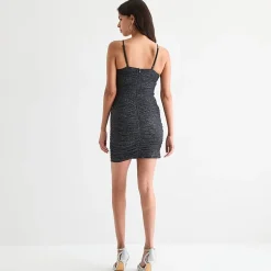 Radiante Couture Womens Juniors Square Neck Sleeveless Bodycon Dress