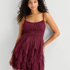 Radiante Couture Womens Juniors Plus Square Neck Sleeveless Fit + Flare Dress