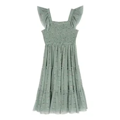 Rare Editions Big Kid Girls Short Sleeve Flutter Maxi Dress