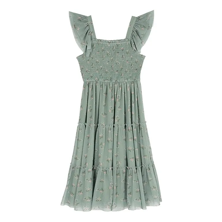 Rare Editions Big Kid Girls Short Sleeve Flutter Maxi Dress