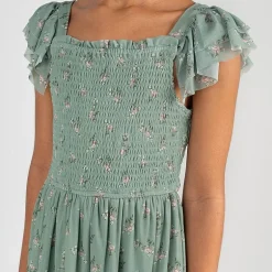 Rare Editions Big Kid Girls Short Sleeve Flutter Maxi Dress