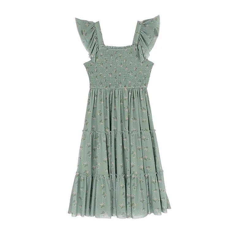 Rare Editions Big Kid Girls Short Sleeve Flutter Maxi Dress