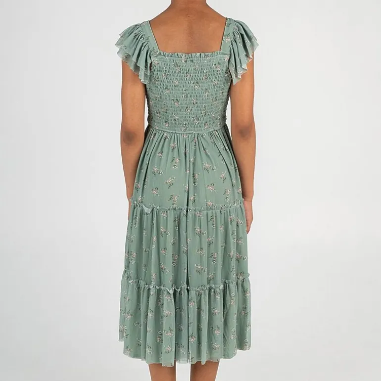 Rare Editions Big Kid Girls Short Sleeve Flutter Maxi Dress
