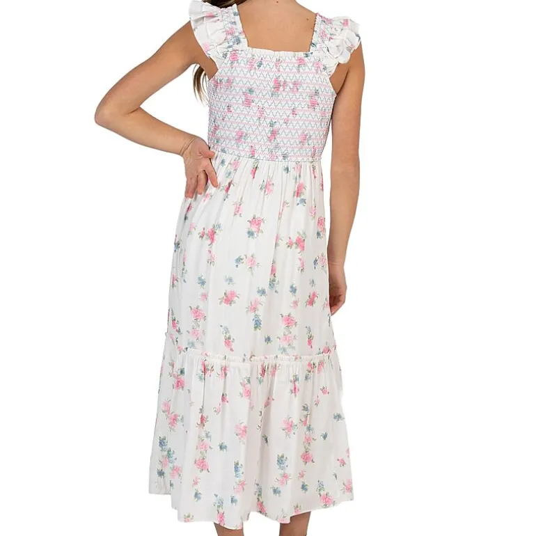 Rare Editions Big Kid Girls Sleeveless Ruffled Floral Maxi Dress