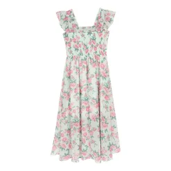 Rare Editions Big Kid Girls Sleeveless Flutter Floral Maxi Dress