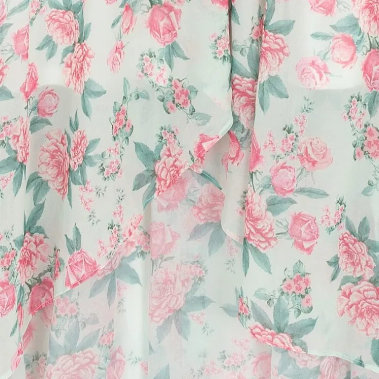 Rare Editions Big Kid Girls Sleeveless Flutter Floral Maxi Dress