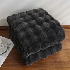 Regal Home Bubble Faux Fur 50x70 Washable Midweight Throw