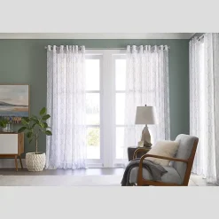 Regal Home Crushed Voile Geo Print Grommet Top Sheer Single Curtain Panel