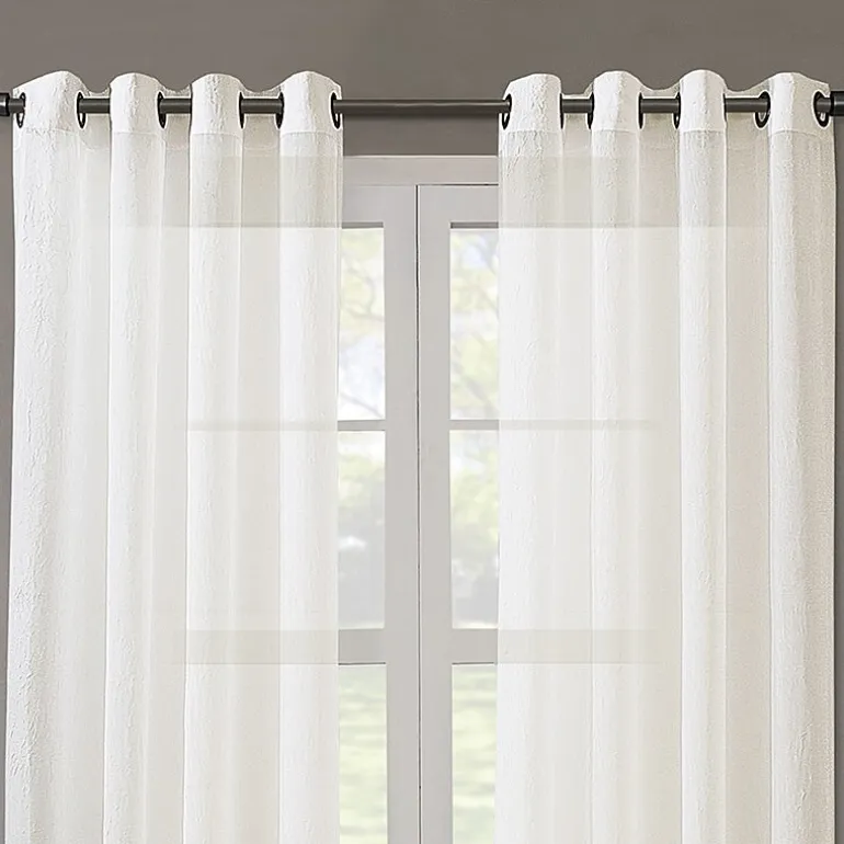 Regal Home Crushed Voile Solid Grommet Top Sheer Single Curtain Panel