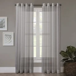 Regal Home Crushed Voile Solid Grommet Top Sheer Single Curtain Panel