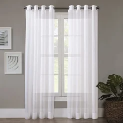 Regal Home Crushed Voile Solid Grommet Top Sheer Single Curtain Panel