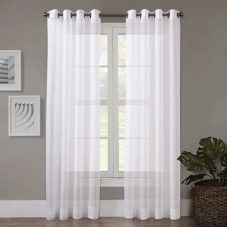 Regal Home Crushed Voile Solid Grommet Top Sheer Single Curtain Panel