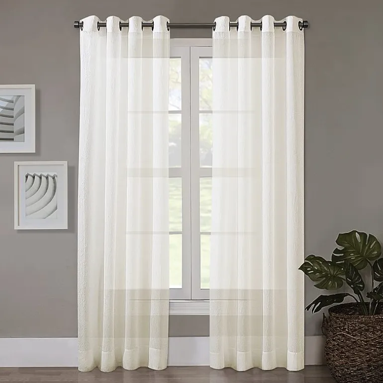 Regal Home Crushed Voile Solid Grommet Top Sheer Single Curtain Panel