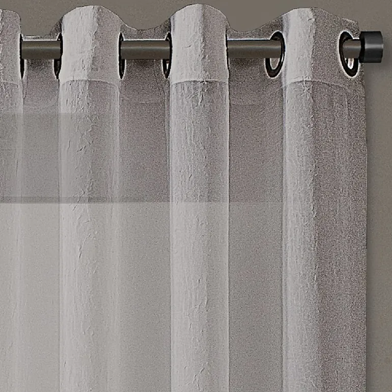 Regal Home Crushed Voile Solid Grommet Top Sheer Single Curtain Panel