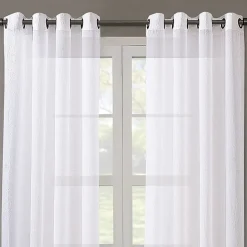 Regal Home Crushed Voile Solid Grommet Top Sheer Single Curtain Panel